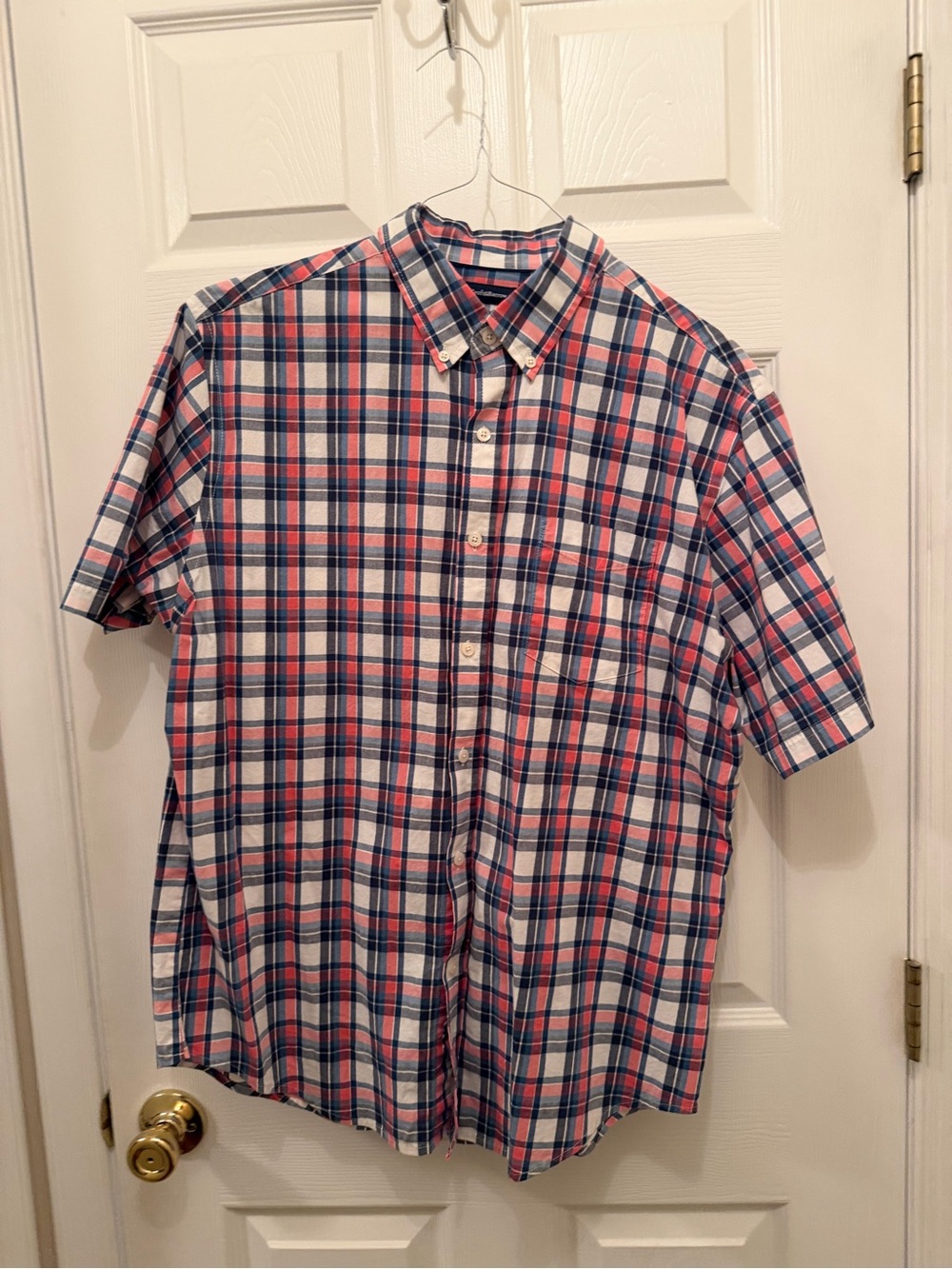 croft & barrow Men's Short-Sleeve Plaid Button-Down Shirt - Blue & Red